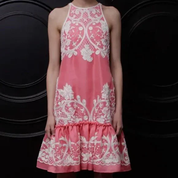 Naeem Khan | Dresses | Naeem Khan Pink Dress With White Embroidery Size 2 Gently Used | Poshmark Naeem Khan | Dresses | Naeem Khan Pink Dress With White Embroidery Size 2 Gently Used | Poshmark